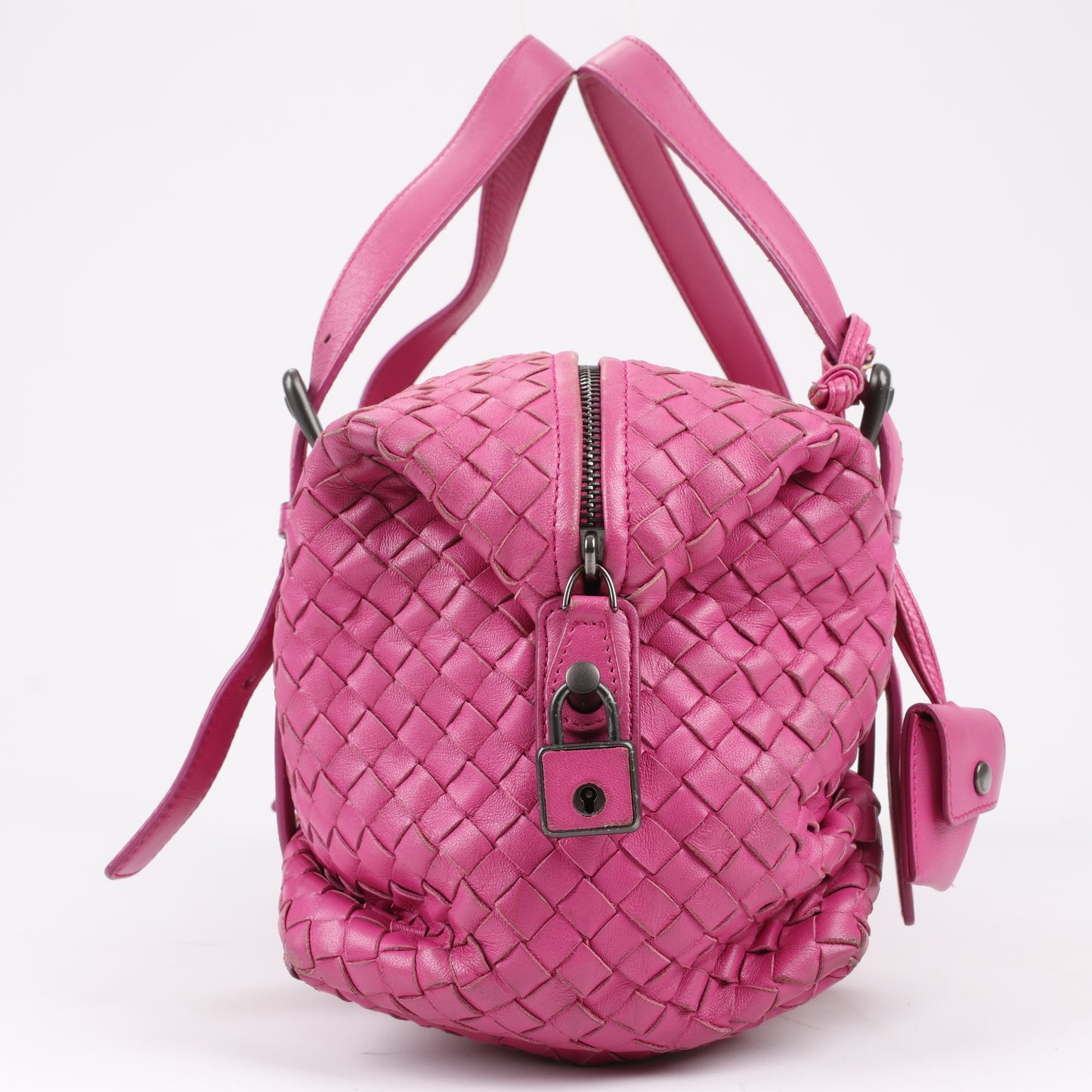 BOTTEGA VENETA Sac à main en cuir Intrecciato en rose