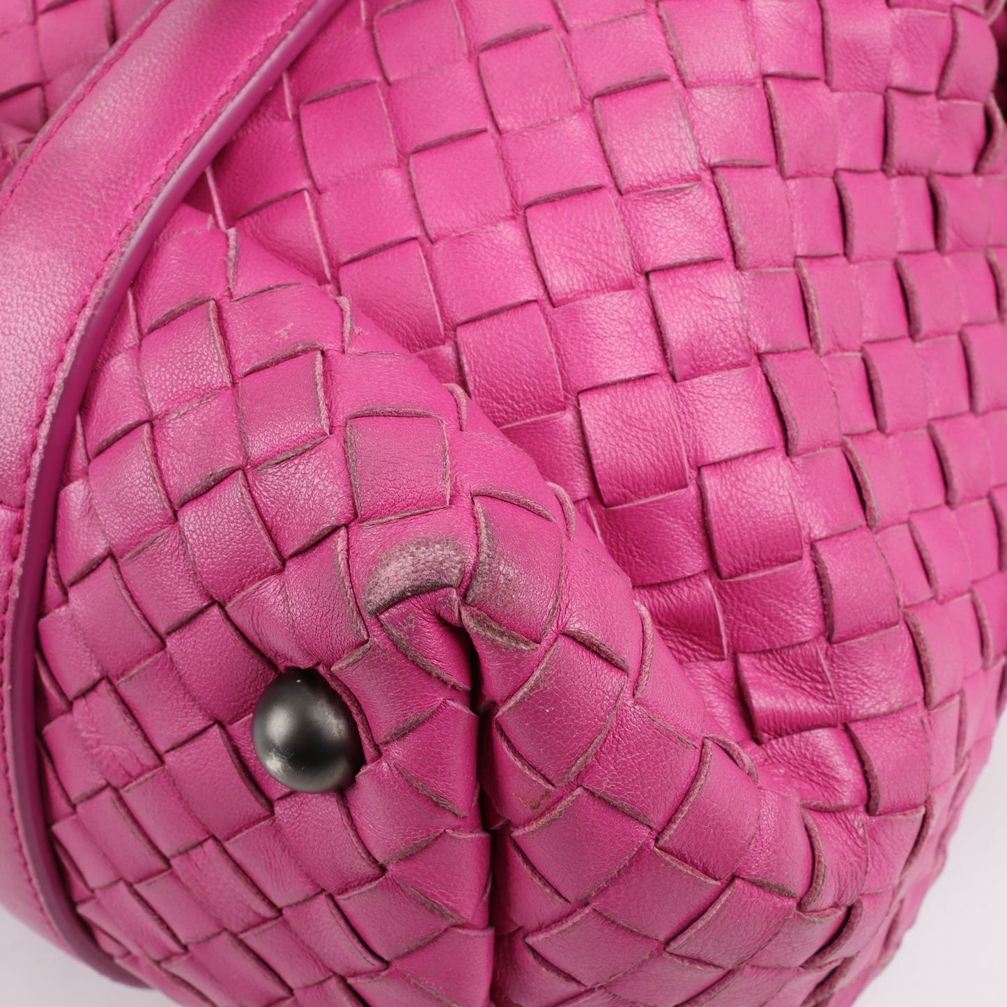 BOTTEGA VENETA Sac à main en cuir Intrecciato en rose