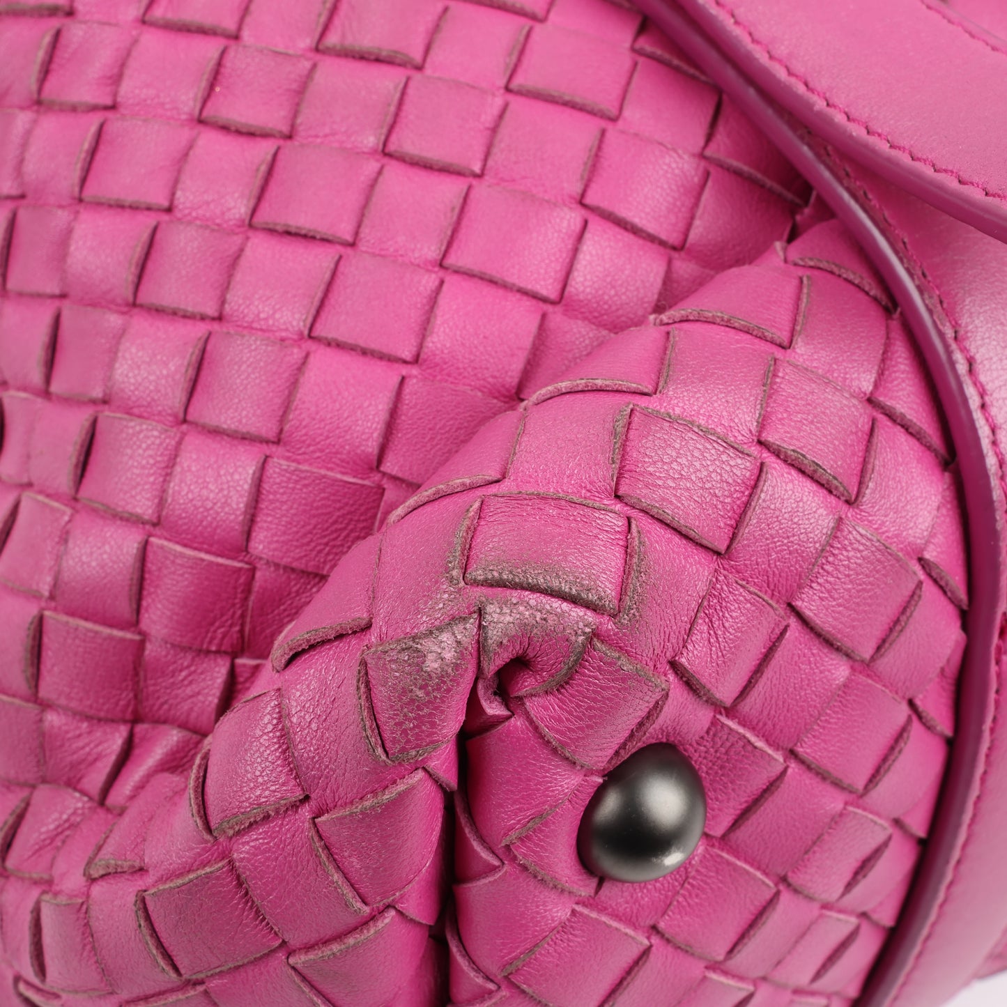 BOTTEGA VENETA Sac à main en cuir Intrecciato en rose