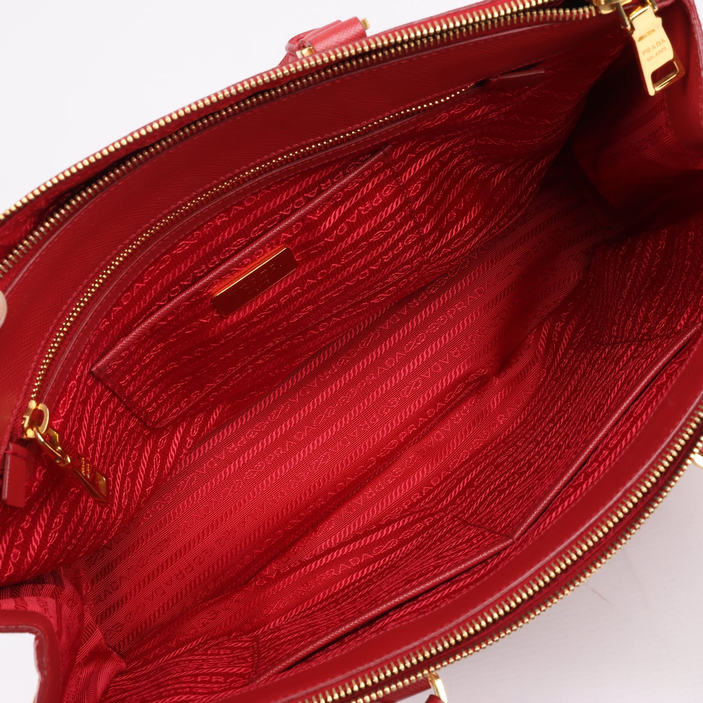 Prada Galleria Saffiano Lux Leather Handbag in Red