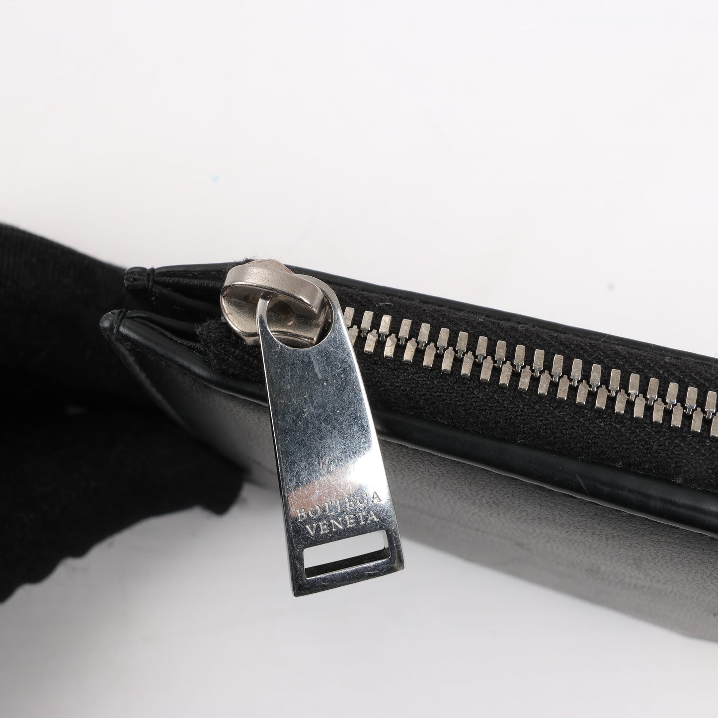 Étui à fragments en cuir Bottega Veneta noir × marron