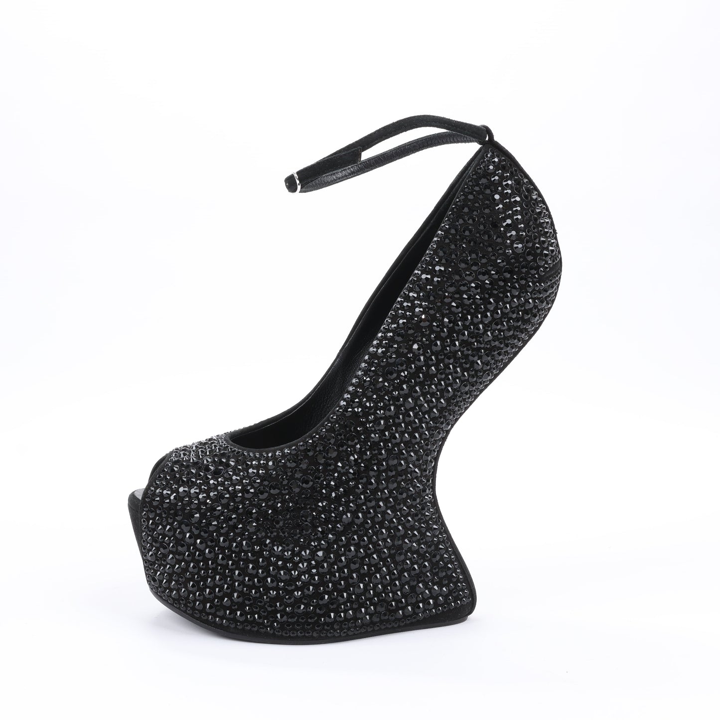 Giuseppe Zanotti Swarovski Crystal No-Heel Platform Wedges - Size 38 EU