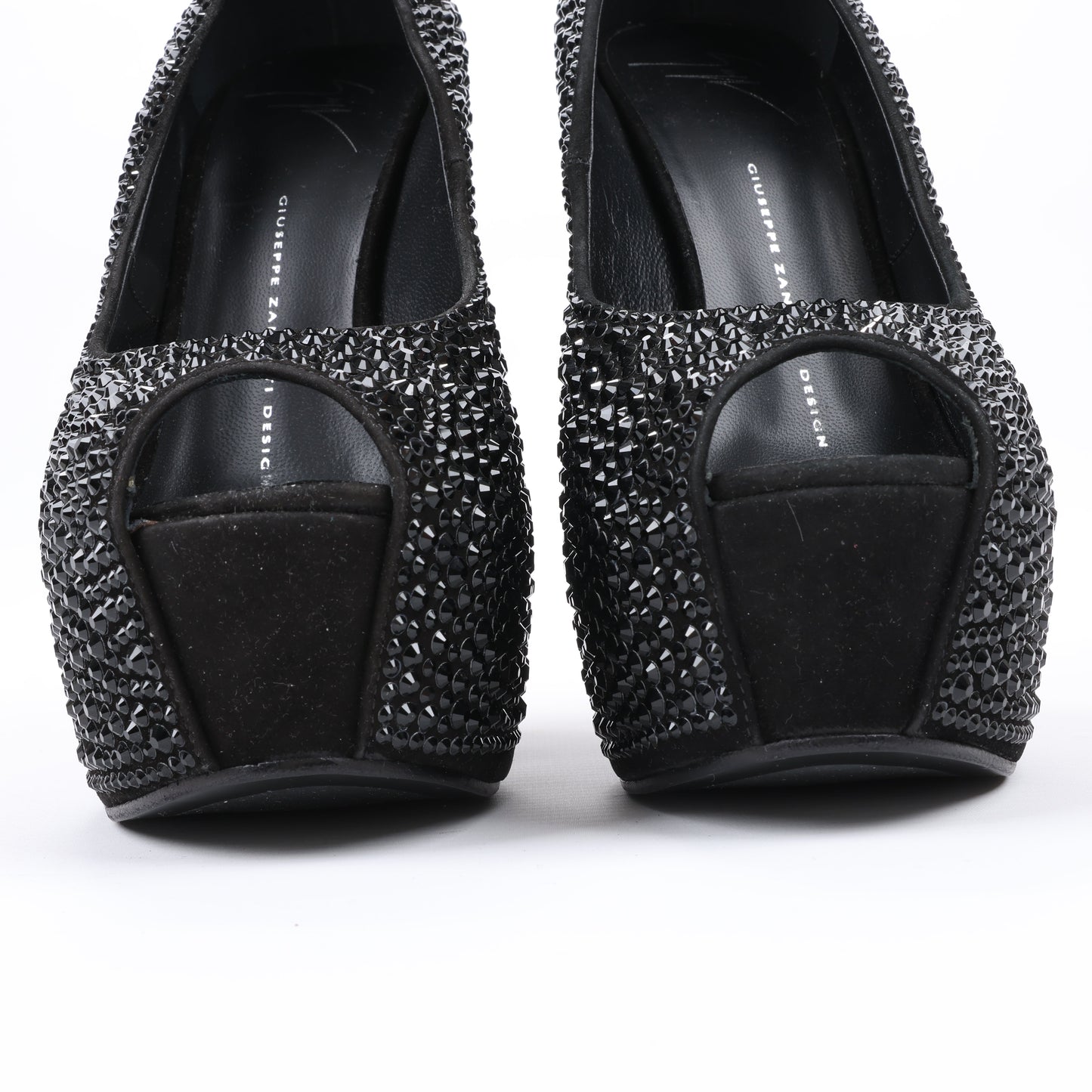 Giuseppe Zanotti Swarovski Crystal No-Heel Platform Wedges - Size 38 EU