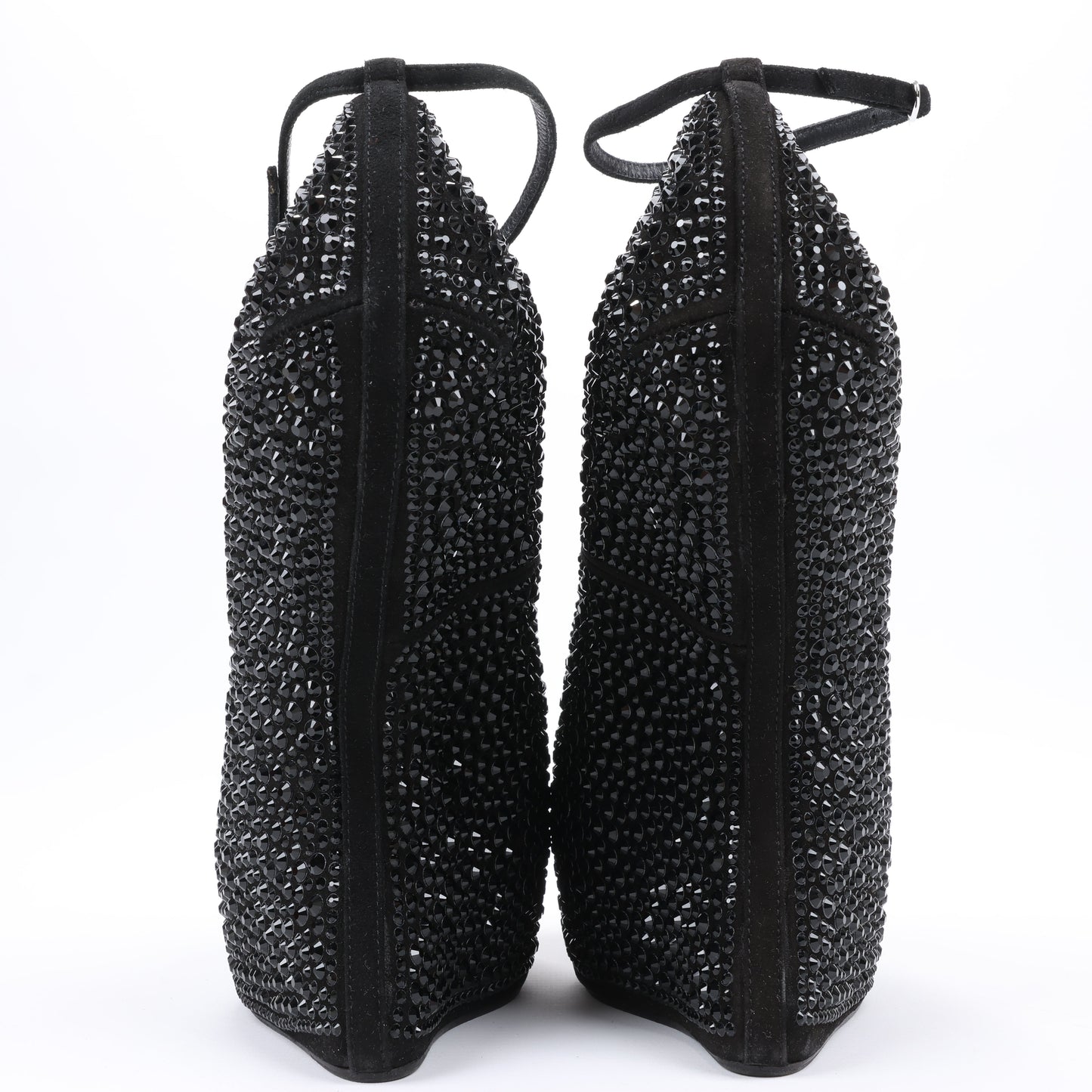 Giuseppe Zanotti Swarovski Crystal No-Heel Platform Wedges - Size 38 EU
