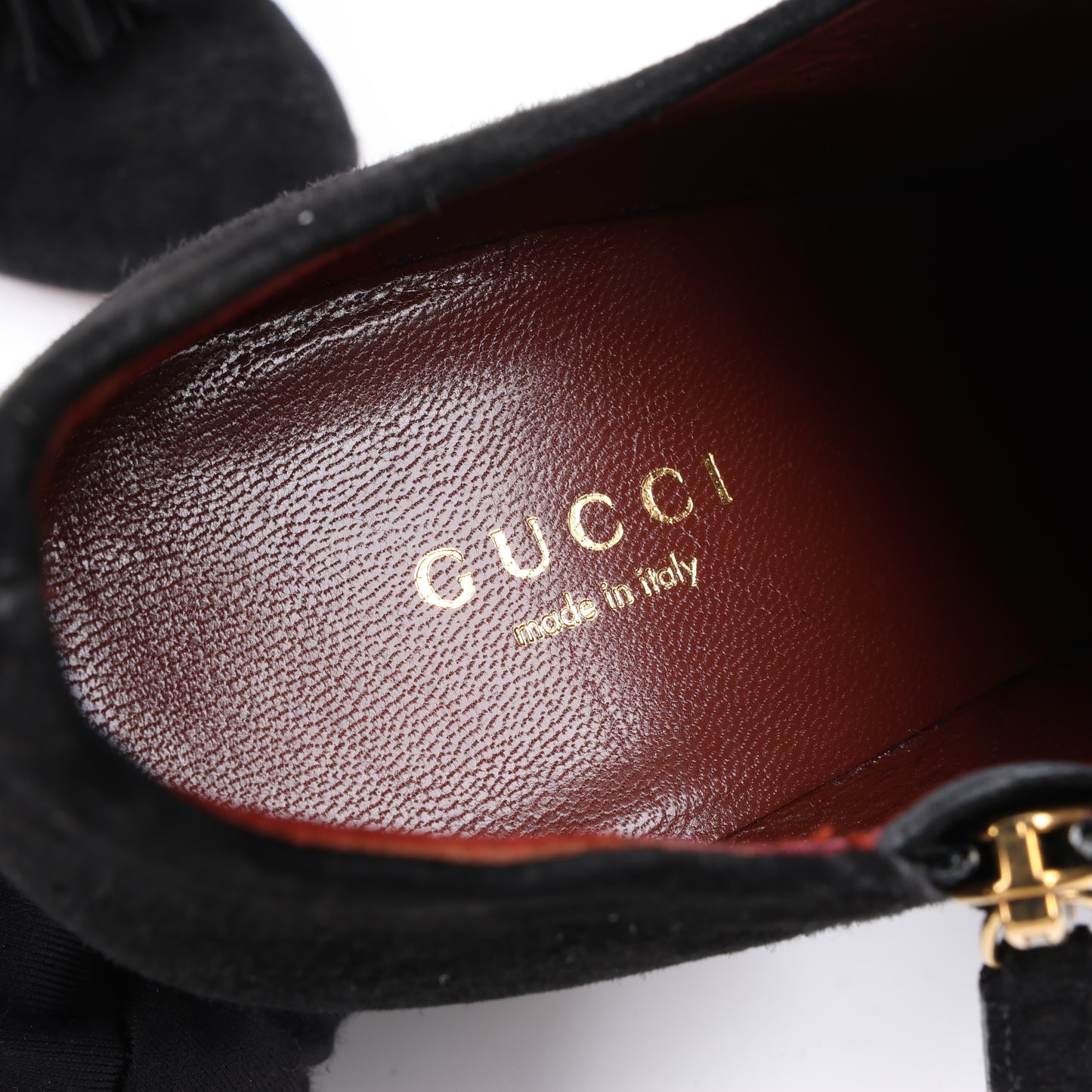 Gucci Black Suede Tasseled Ankle Boots - Size 37.5 EU 298169