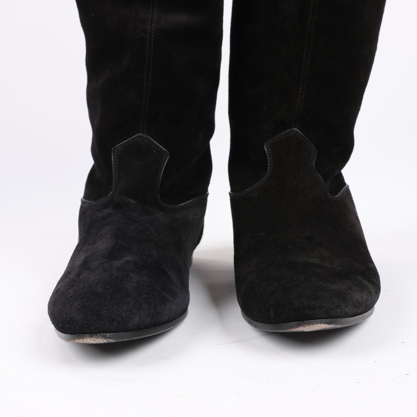Bottes plates au-dessus du genou Celine Chat Botté en cuir de veau velours, taille 38 RM0220
