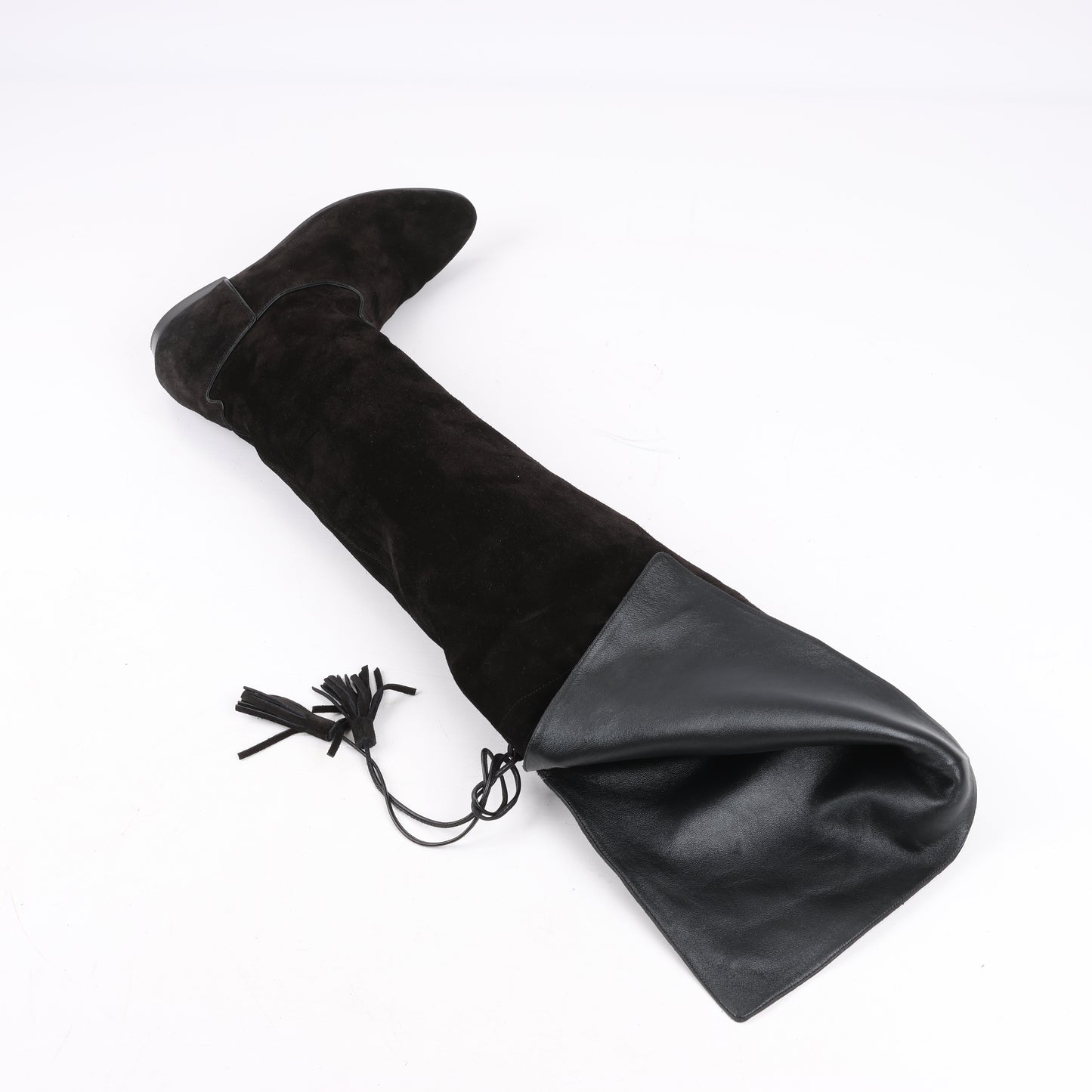 Bottes plates au-dessus du genou Celine Chat Botté en cuir de veau velours, taille 38 RM0220