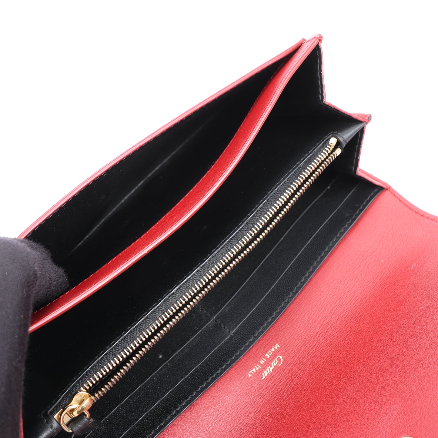 Portefeuille long en cuir Cartier Garland Doo Cartier bordeaux