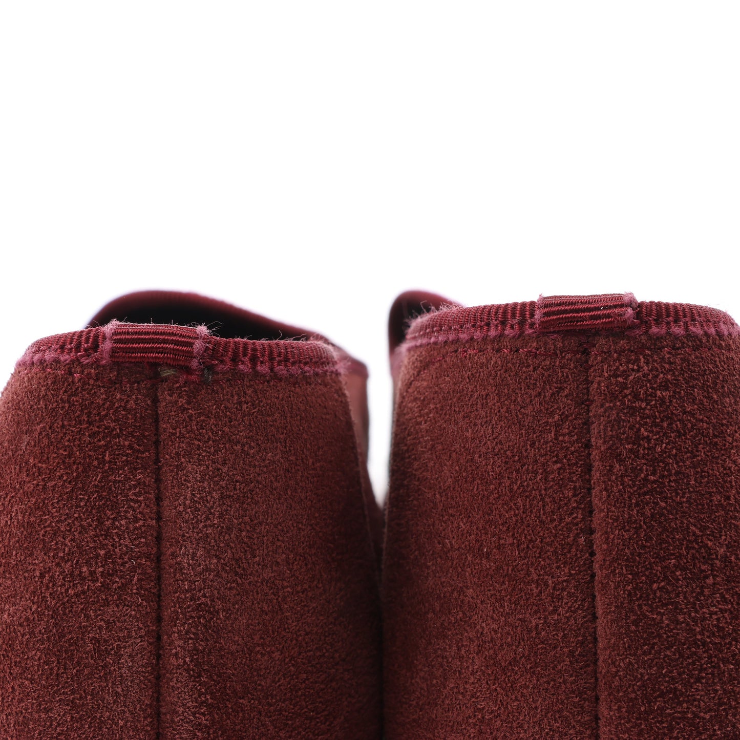 CORNELIANI Velvet Loafers in Burgundy, Size 40 EU