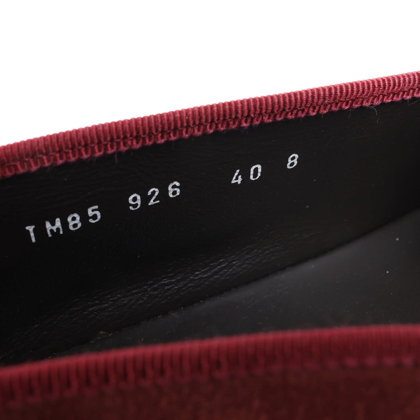 CORNELIANI Velvet Loafers in Burgundy, Size 40 EU