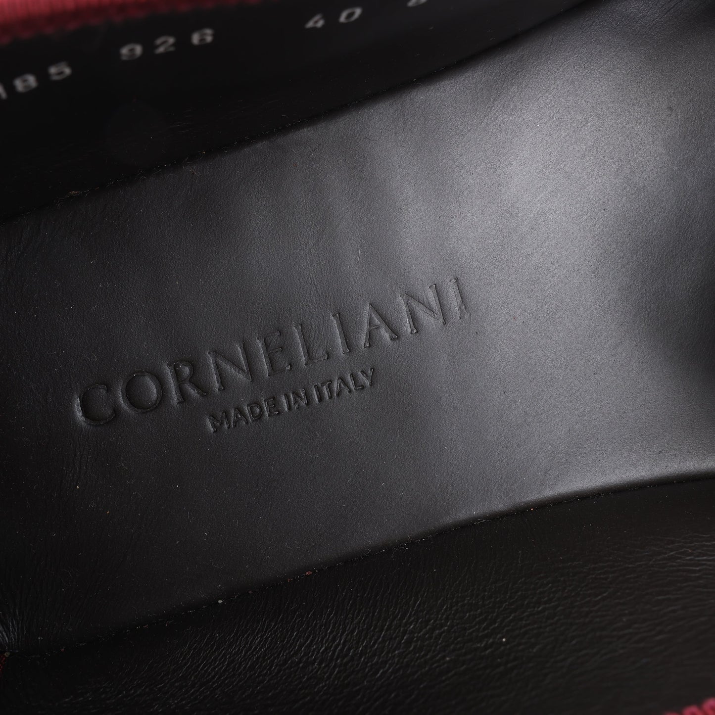 CORNELIANI Velvet Loafers in Burgundy, Size 40 EU