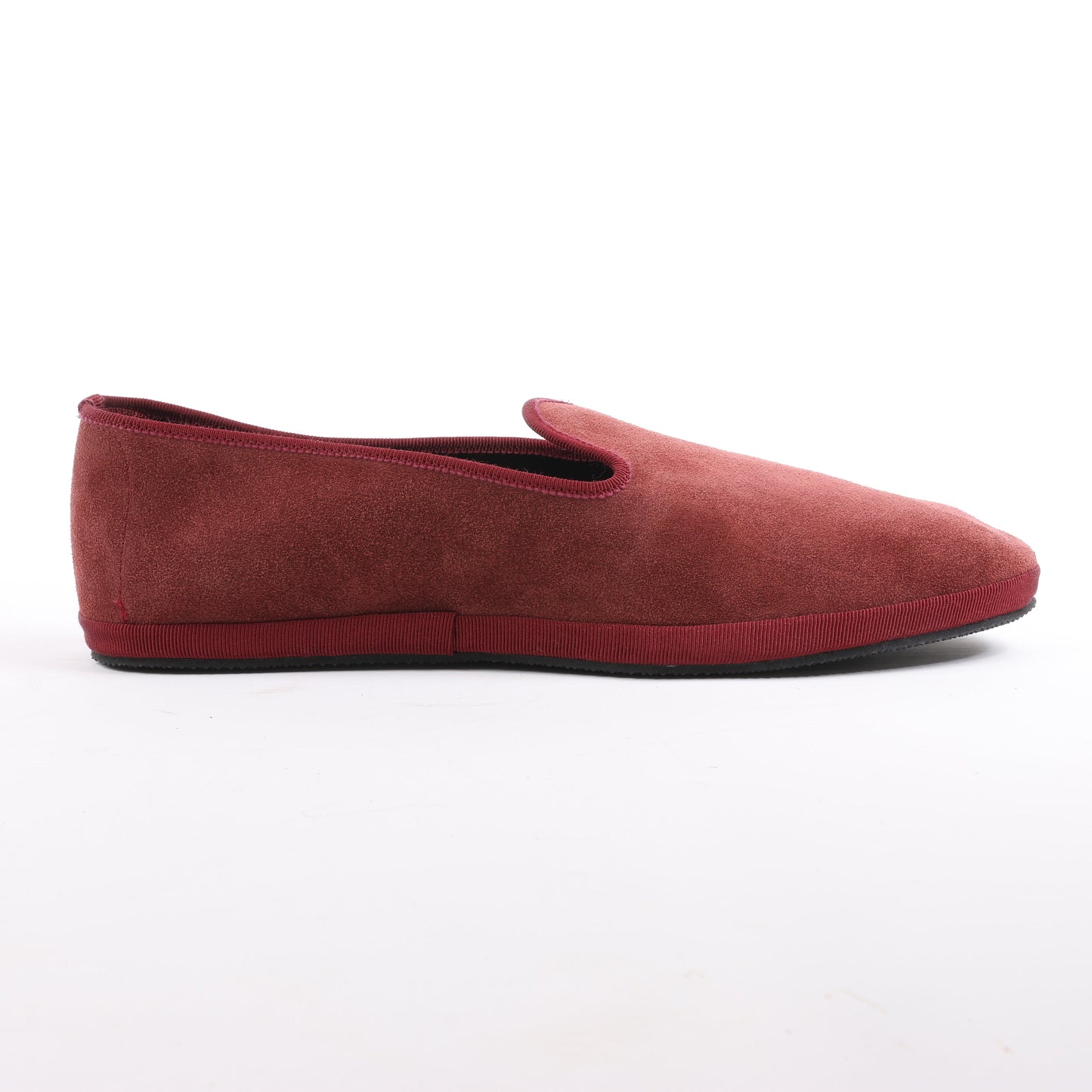 CORNELIANI Velvet Loafers in Burgundy, Size 40 EU