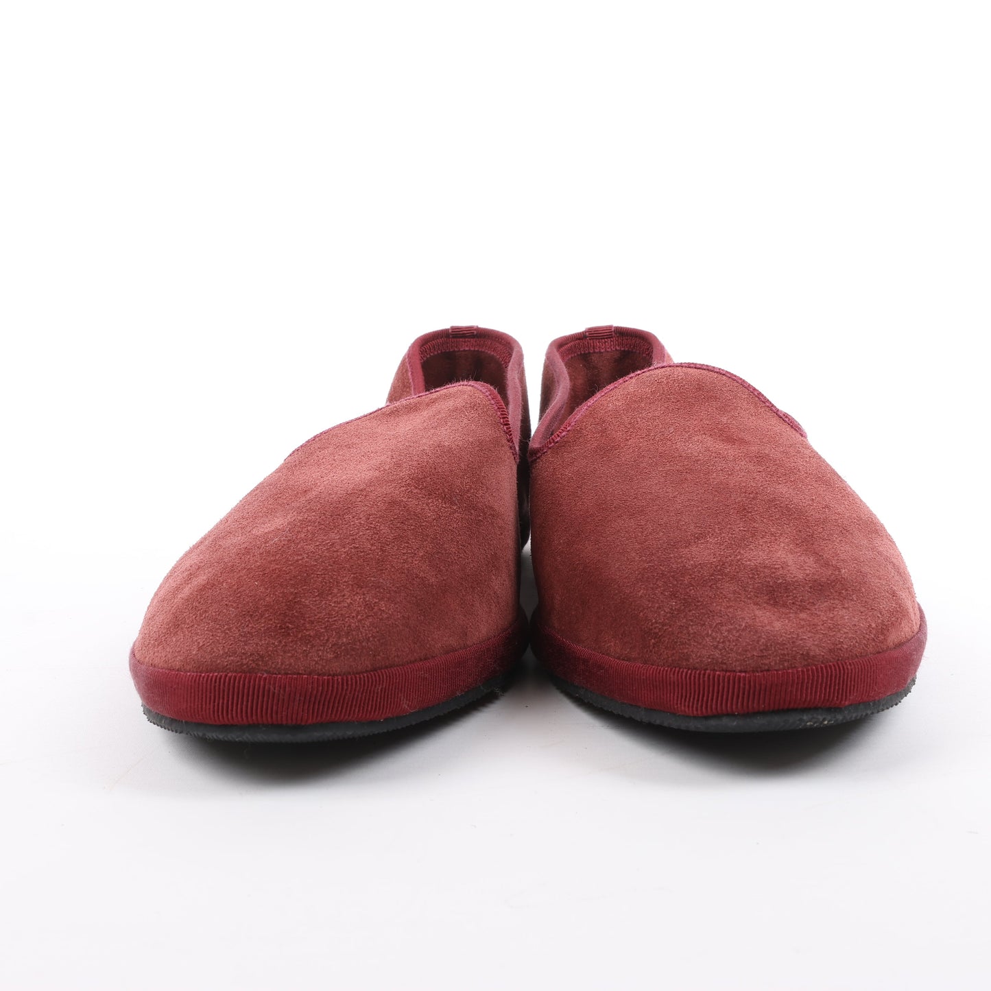CORNELIANI Velvet Loafers in Burgundy, Size 40 EU