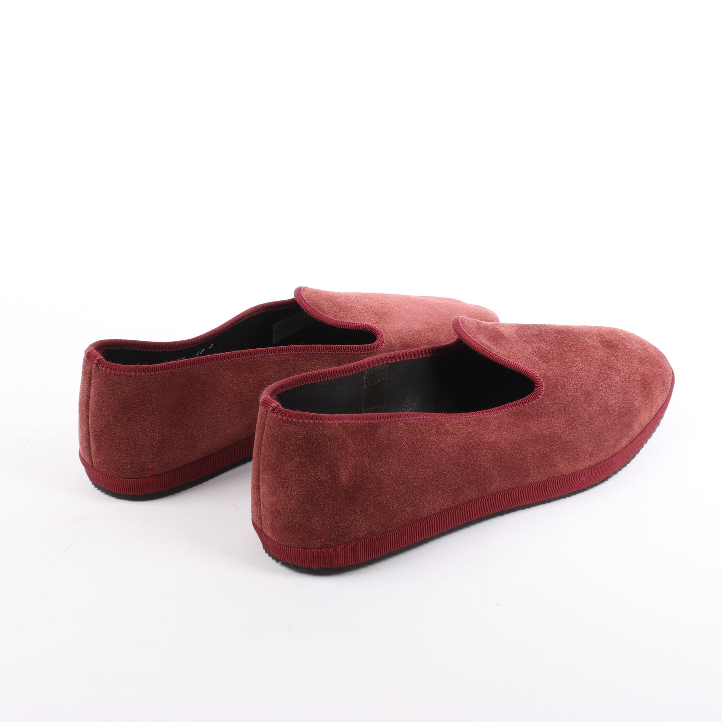 CORNELIANI Velvet Loafers in Burgundy, Size 40 EU