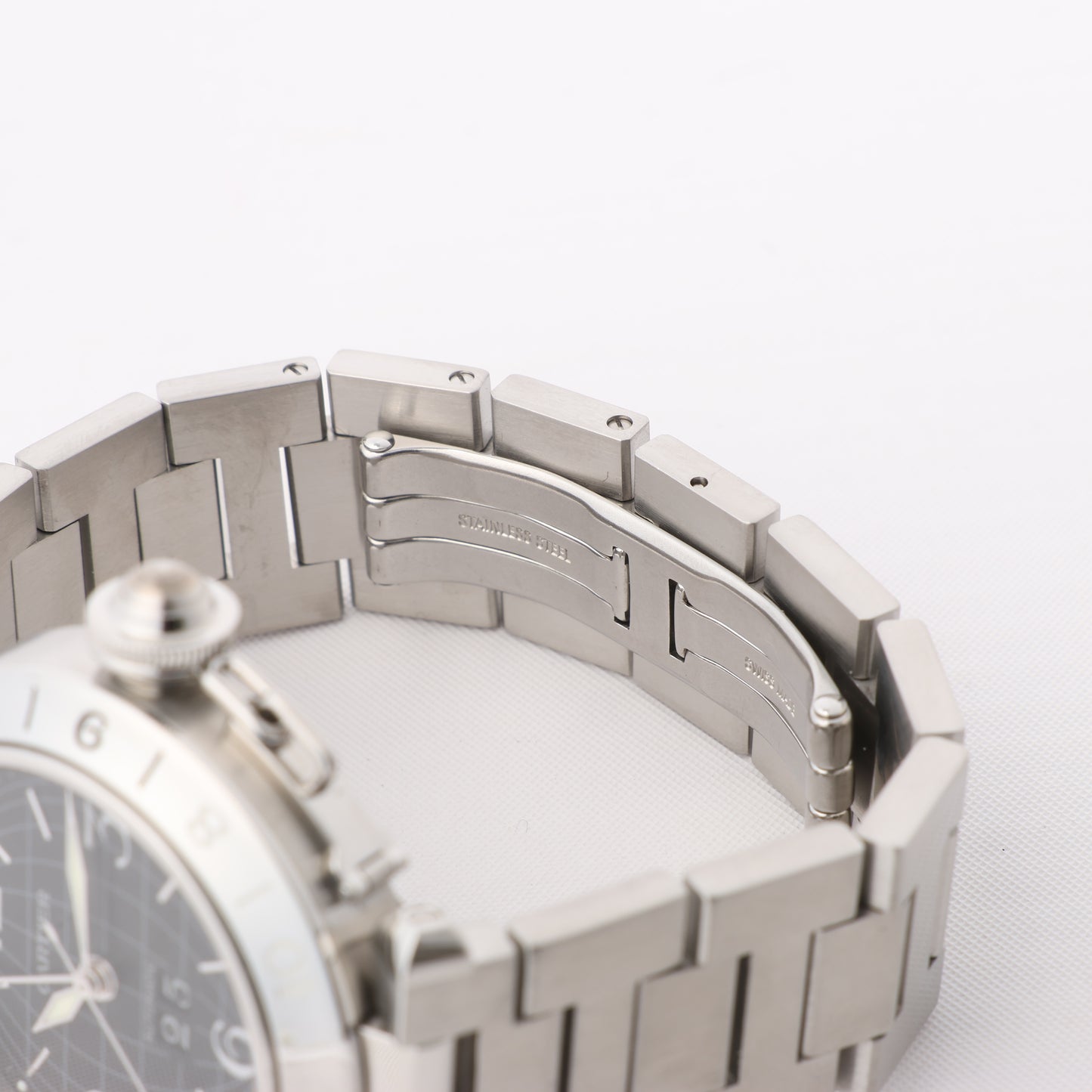 CARTIER Pasha C W31049M7 2550824719CD SS AT Uhr mit schwarzem Zifferblatt