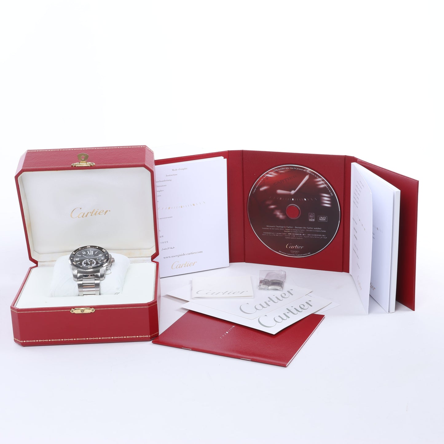 Cartier Calibr Doo Cartier W7100057 3729101416VX SS AT Black Dial Watch