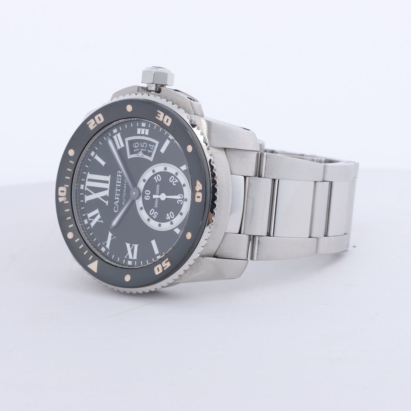 Cartier Calibr Doo Cartier W7100057 3729101416VX SS AT Black Dial Watch