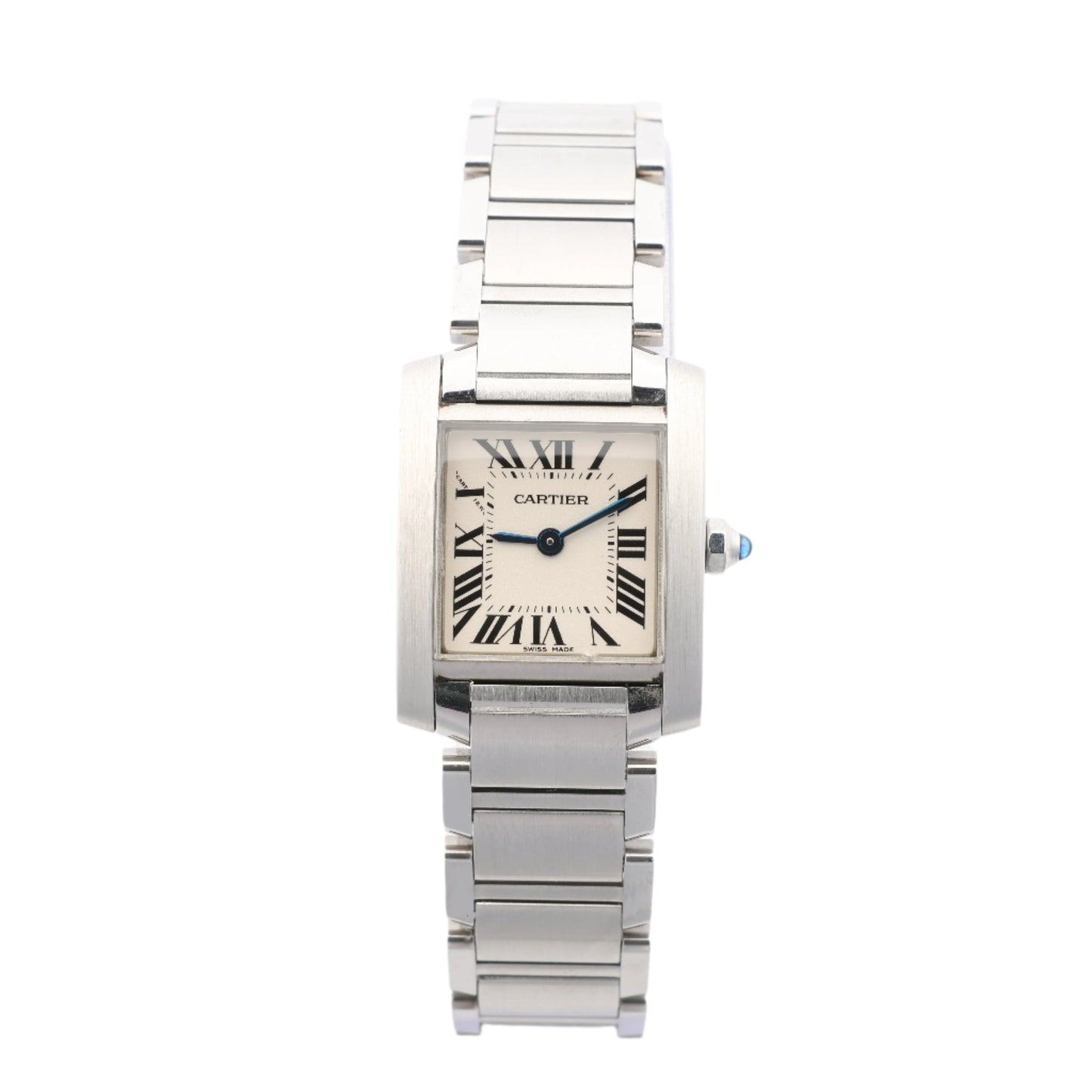Cartier Tank Francaise W51008Q3 2384533804LX SS QZ Ivory-Face Watch