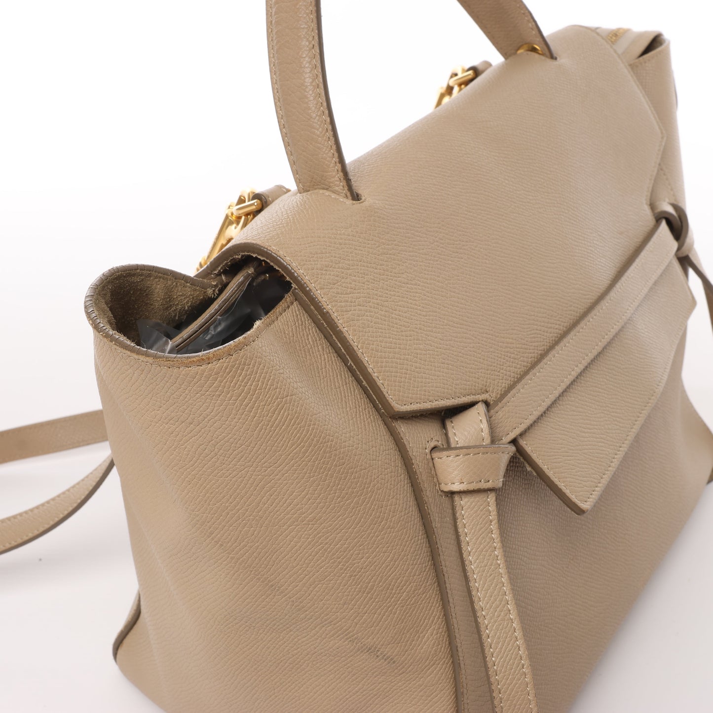 Celine Belt Bag Mini Leather 2way Handbag in Beige