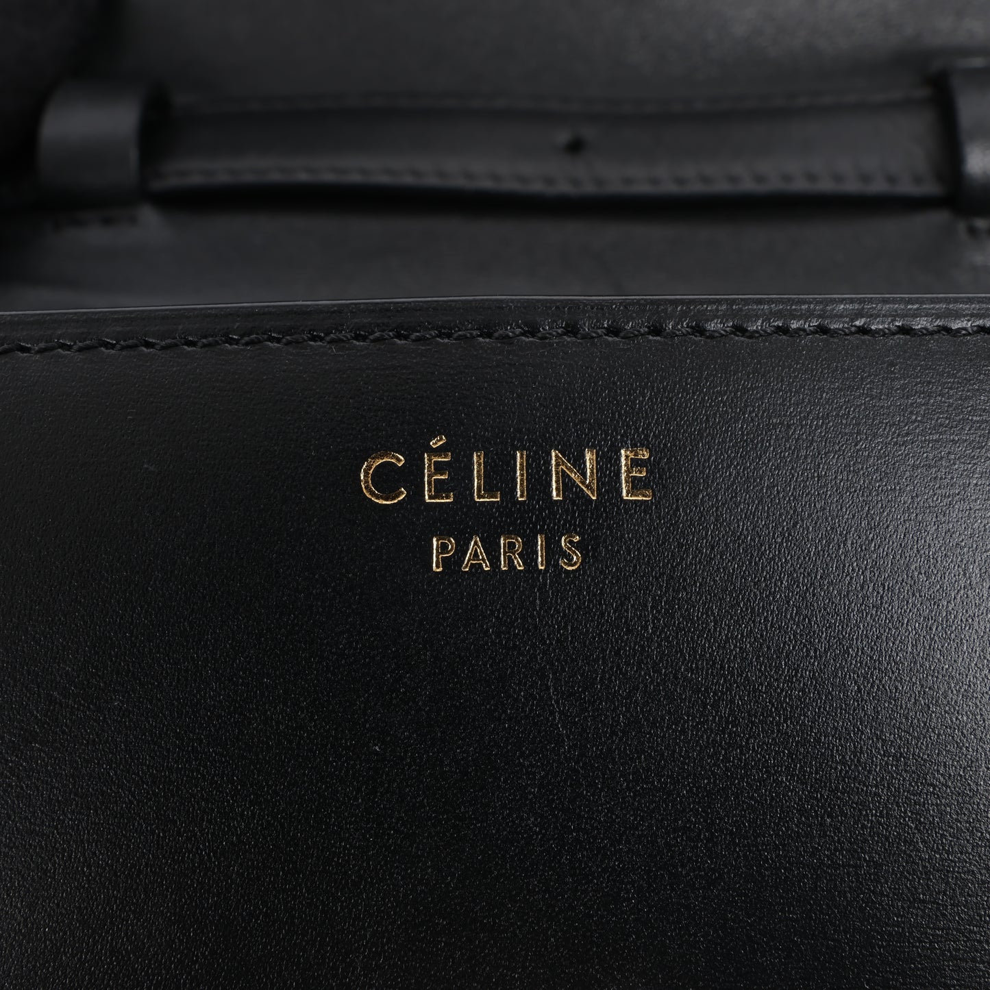 CELINE Classic Box Small Leather Crossbody Bag in Black
