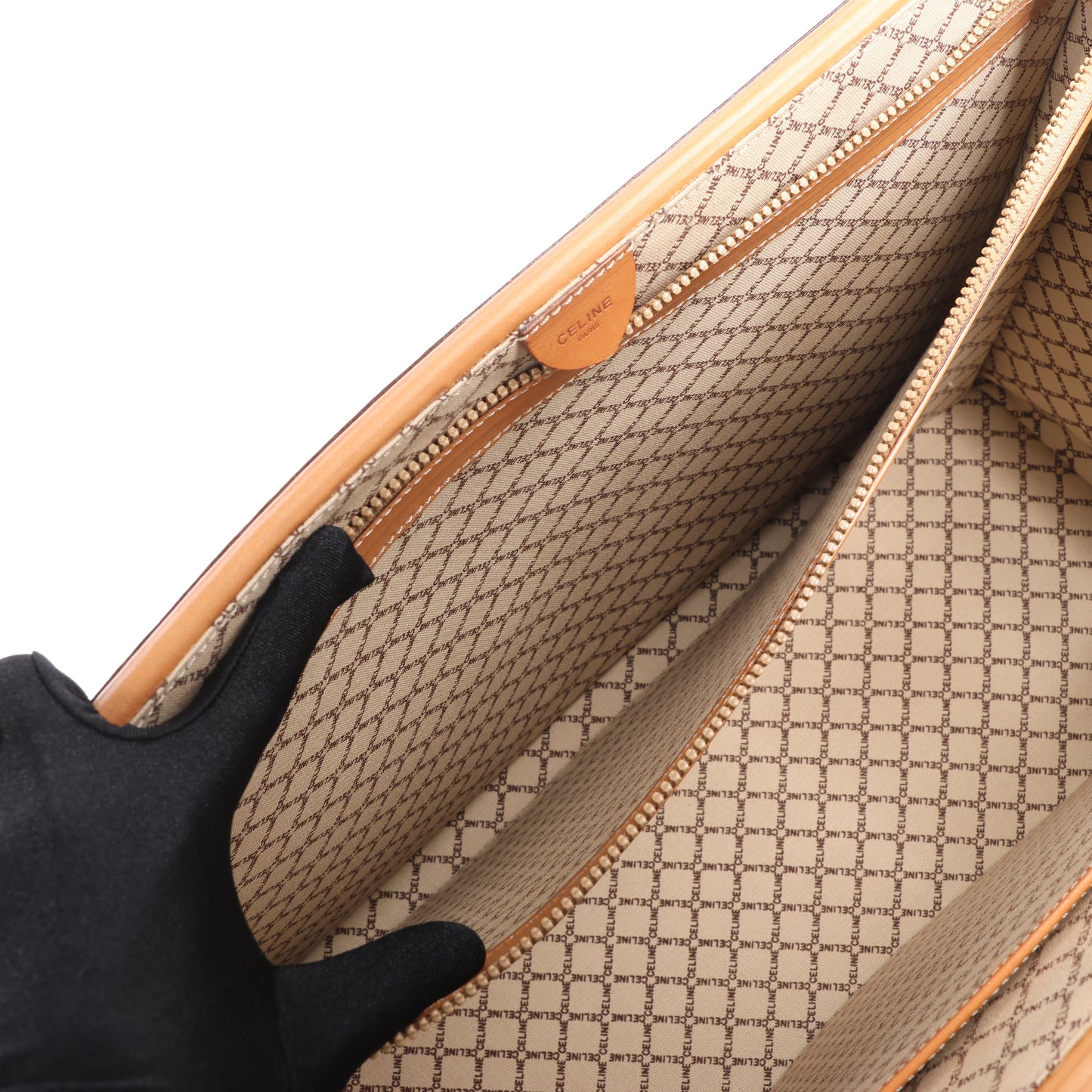 Celine Macadam PVC & Leather Attache Travel Bag in Brown