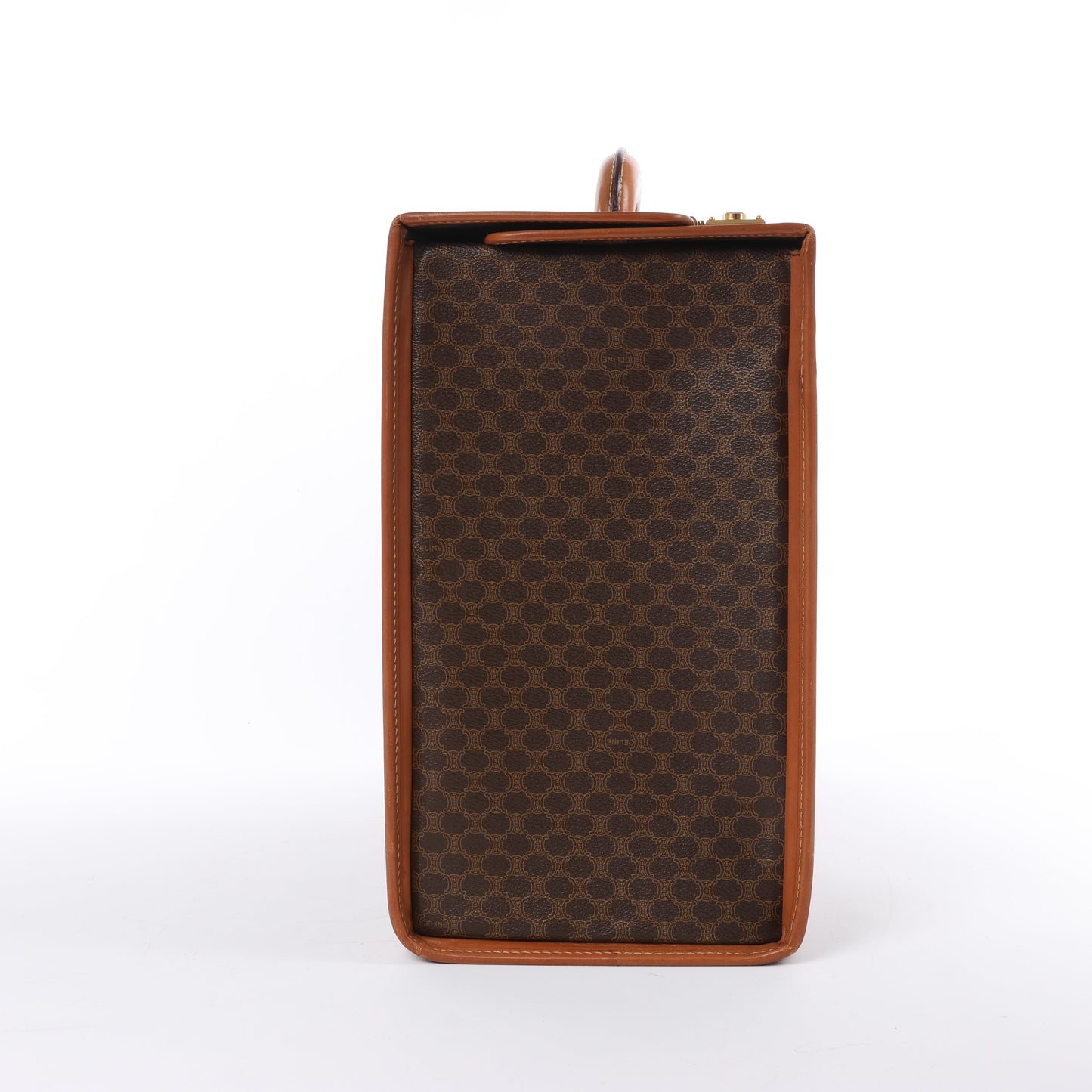 Celine Macadam PVC & Leather Attache Travel Bag in Brown