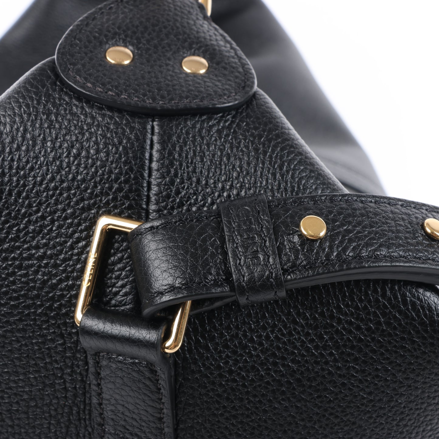 CELINE 6 Sith Leather 2Way Shoulder Bag in Black