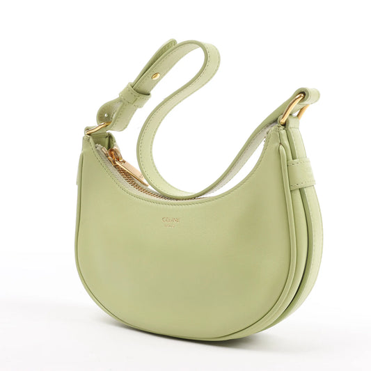 CELINE Ava Leather Shoulder Bag in Green