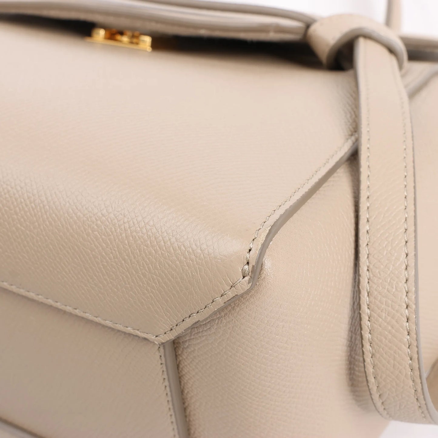 CELINE Belt Bag Grained Leather Micro 2Way Handbag in Beige