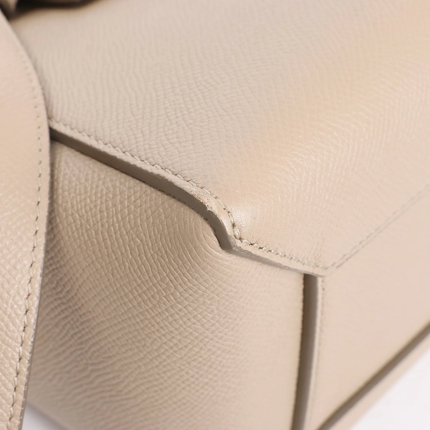 CELINE Belt Bag Grained Leather Micro 2Way Handbag in Beige