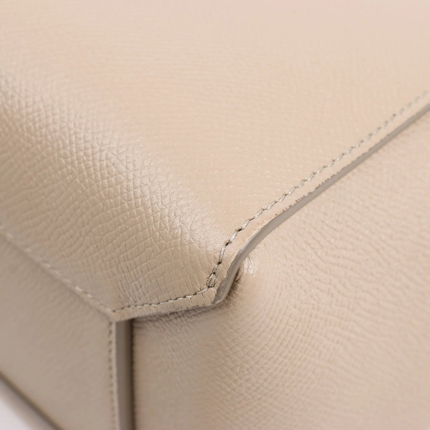 CELINE Belt Bag Grained Leather Micro 2Way Handbag in Beige