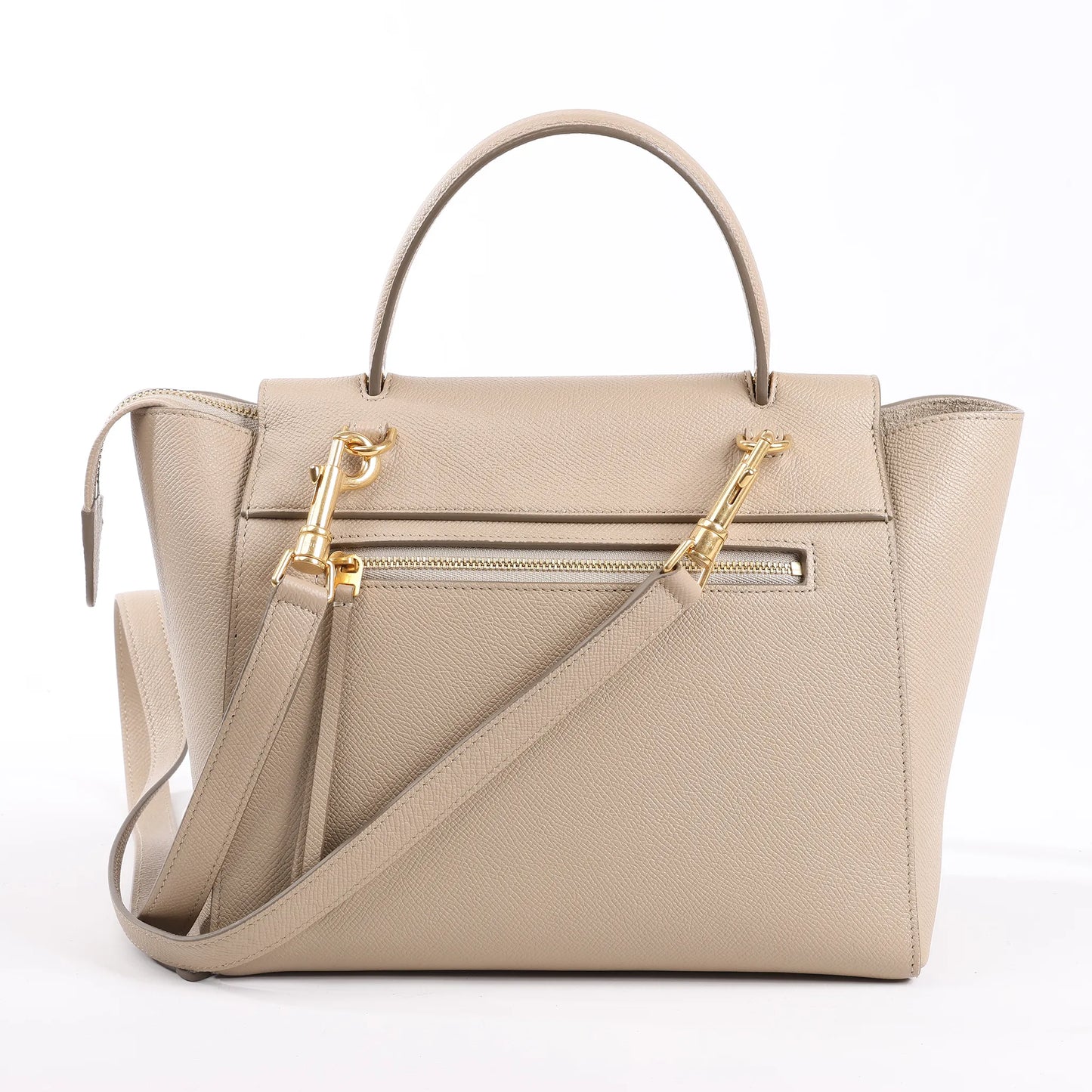 CELINE Belt Bag Grained Leather Micro 2Way Handbag in Beige