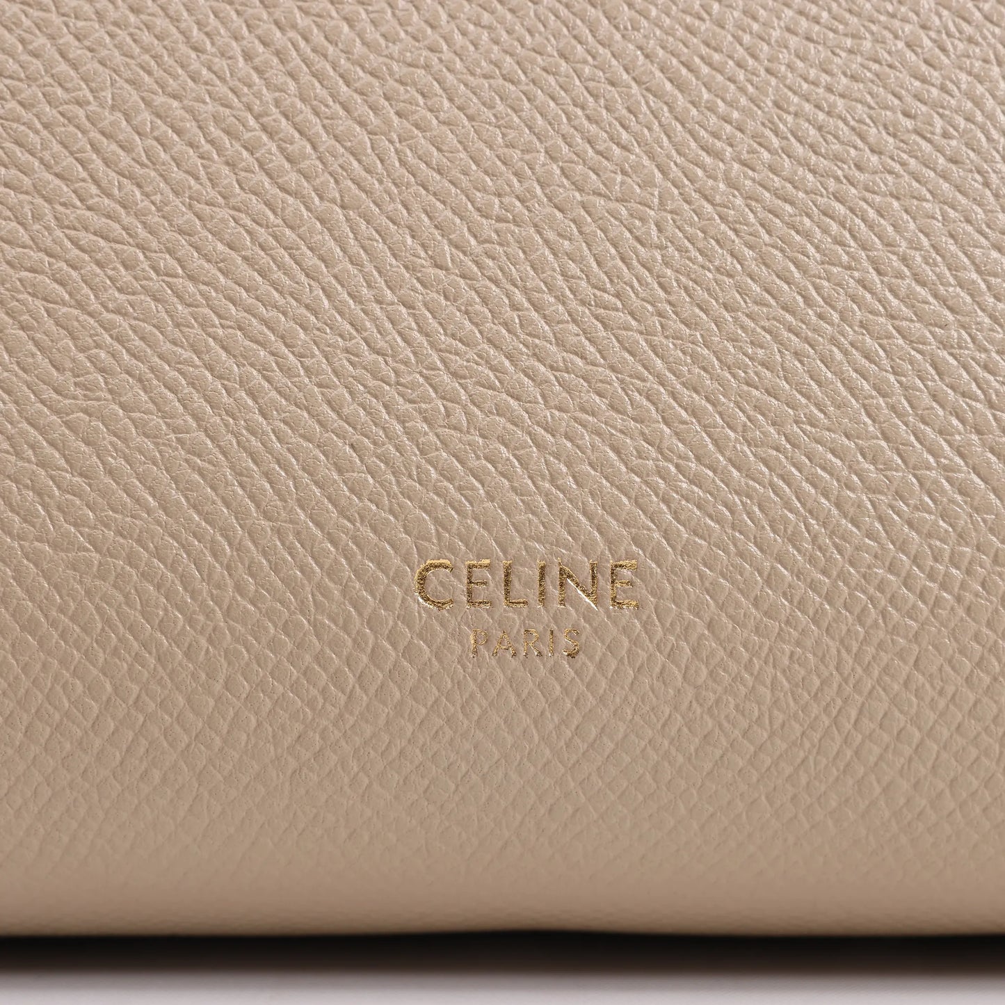 CELINE Belt Bag Grained Leather Micro 2Way Handbag in Beige