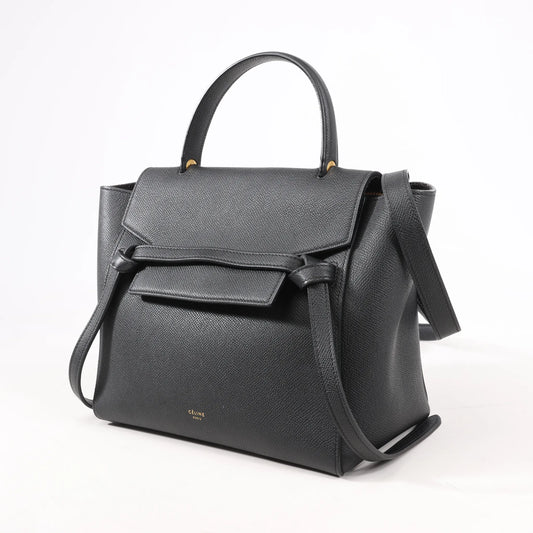 Celine Belt Bag Micro Leather 2Way Handbag in Black