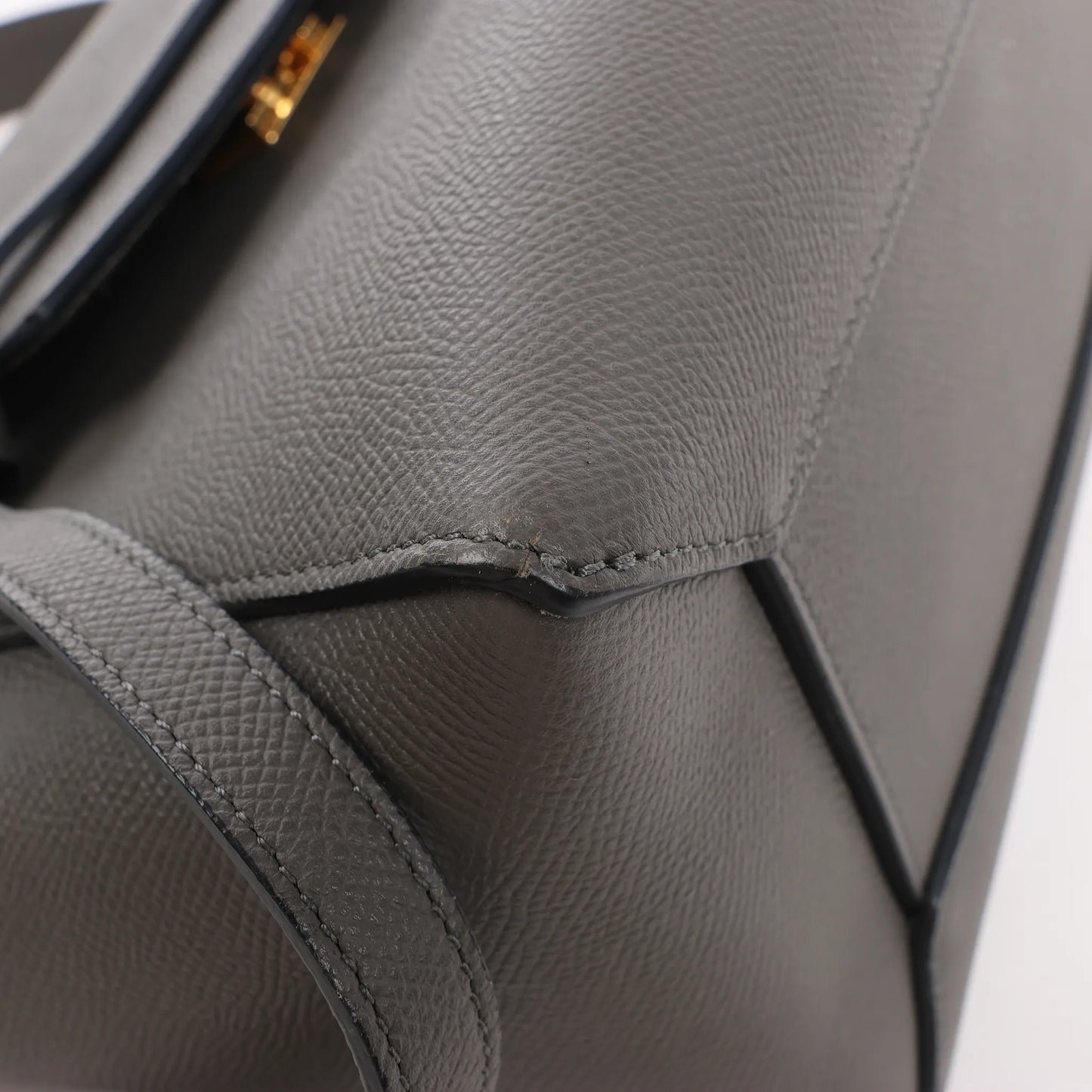 CELINE Belt Bag Grained Leather Micro 2Way Handbag in Gray