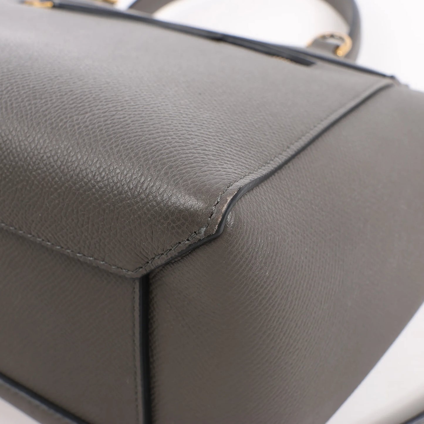 CELINE Belt Bag Grained Leather Micro 2Way Handbag in Gray