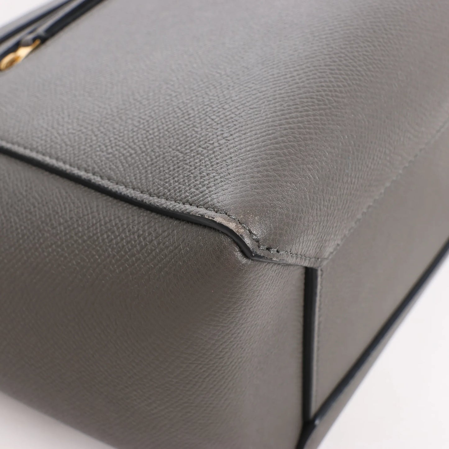 CELINE Belt Bag Grained Leather Micro 2Way Handbag in Gray