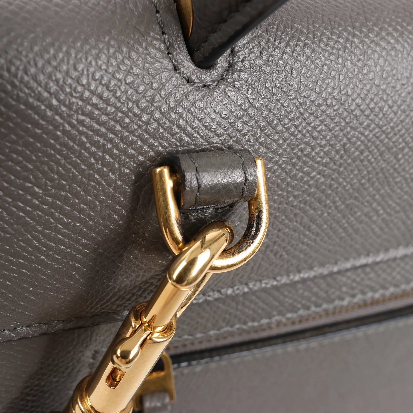 CELINE Belt Bag Grained Leather Micro 2Way Handbag in Gray