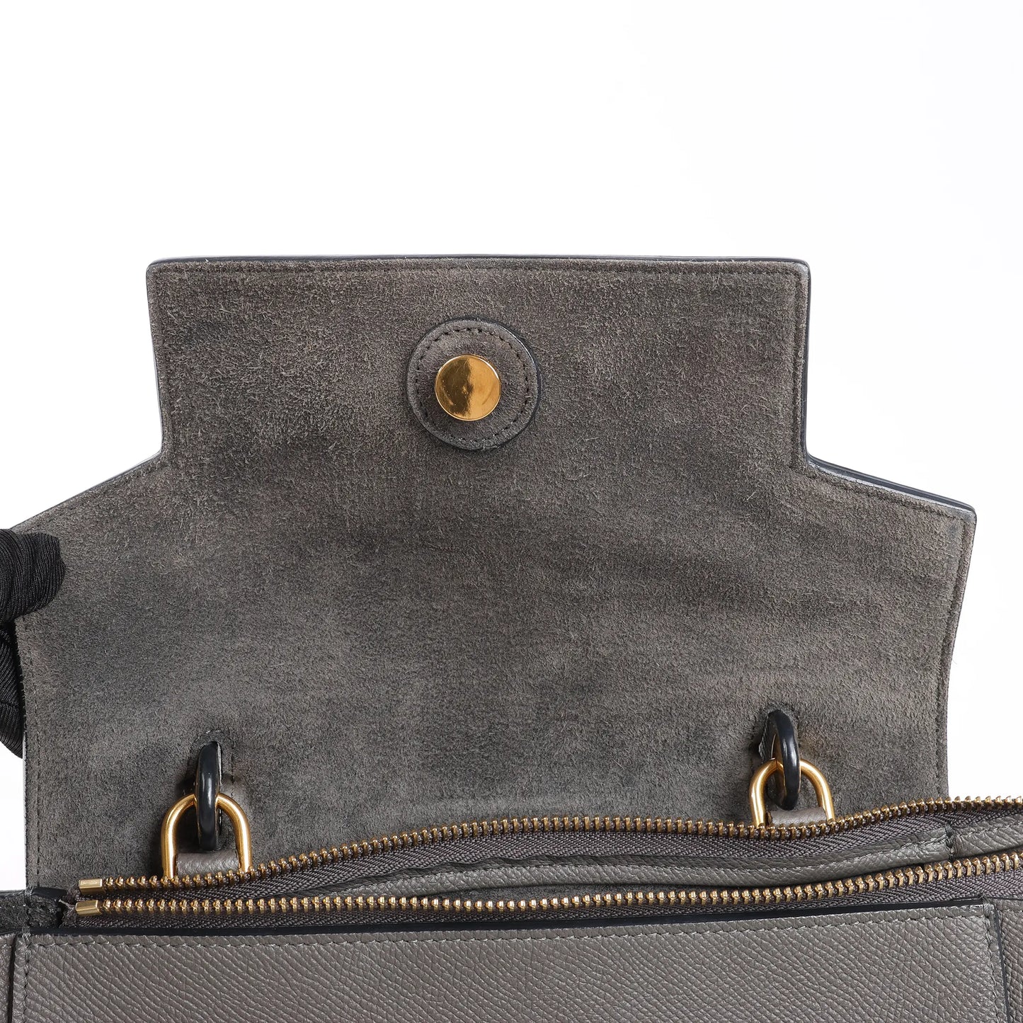CELINE Belt Bag Grained Leather Micro 2Way Handbag in Gray
