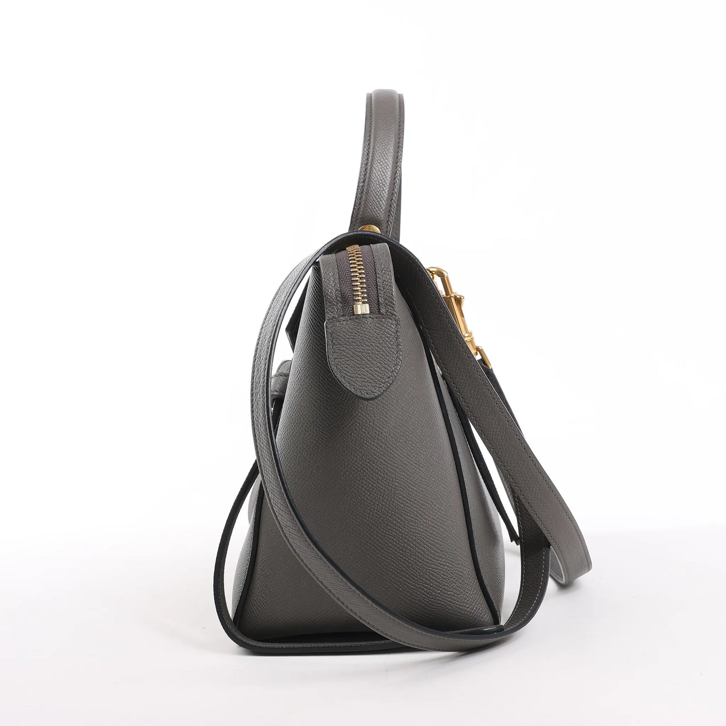 CELINE Belt Bag Grained Leather Micro 2Way Handbag in Gray