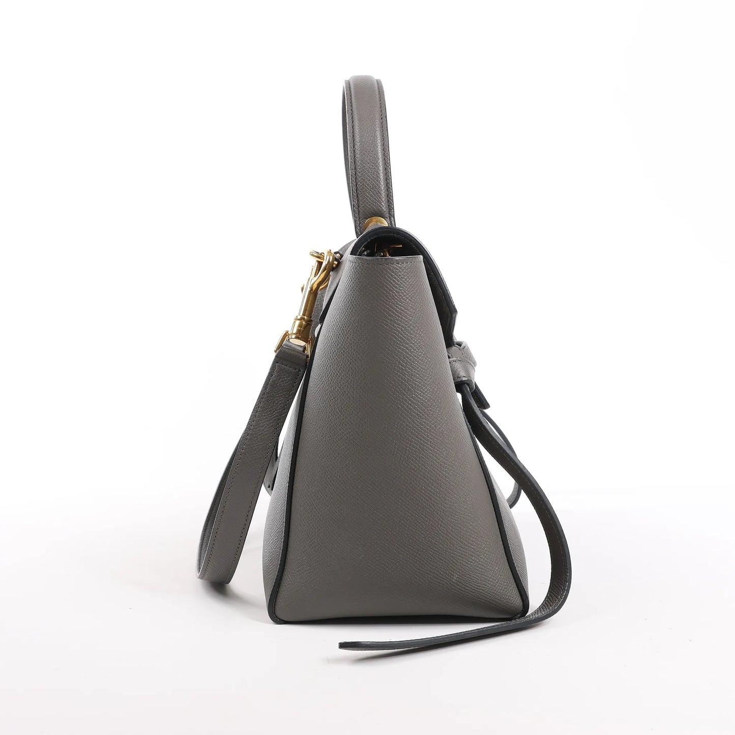 CELINE Belt Bag Grained Leather Micro 2Way Handbag in Gray