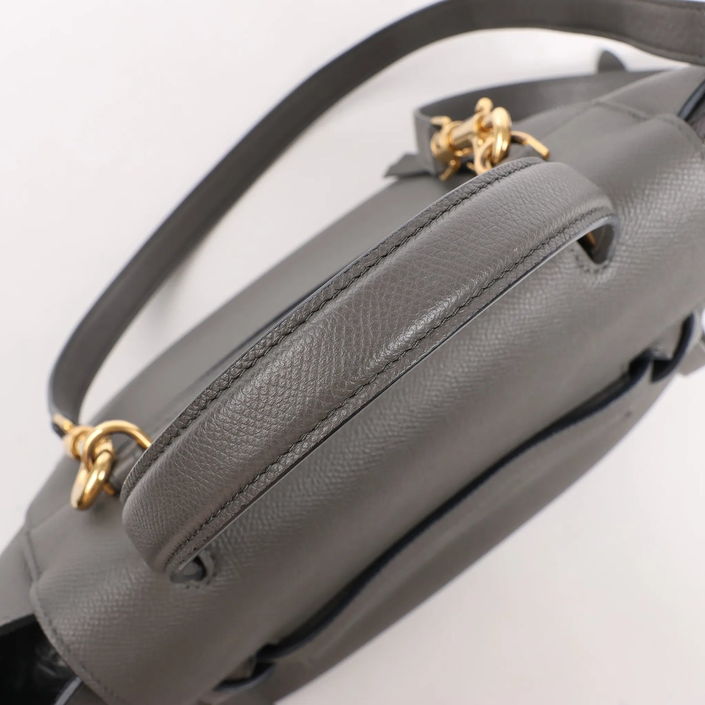 CELINE Belt Bag Grained Leather Micro 2Way Handbag in Gray