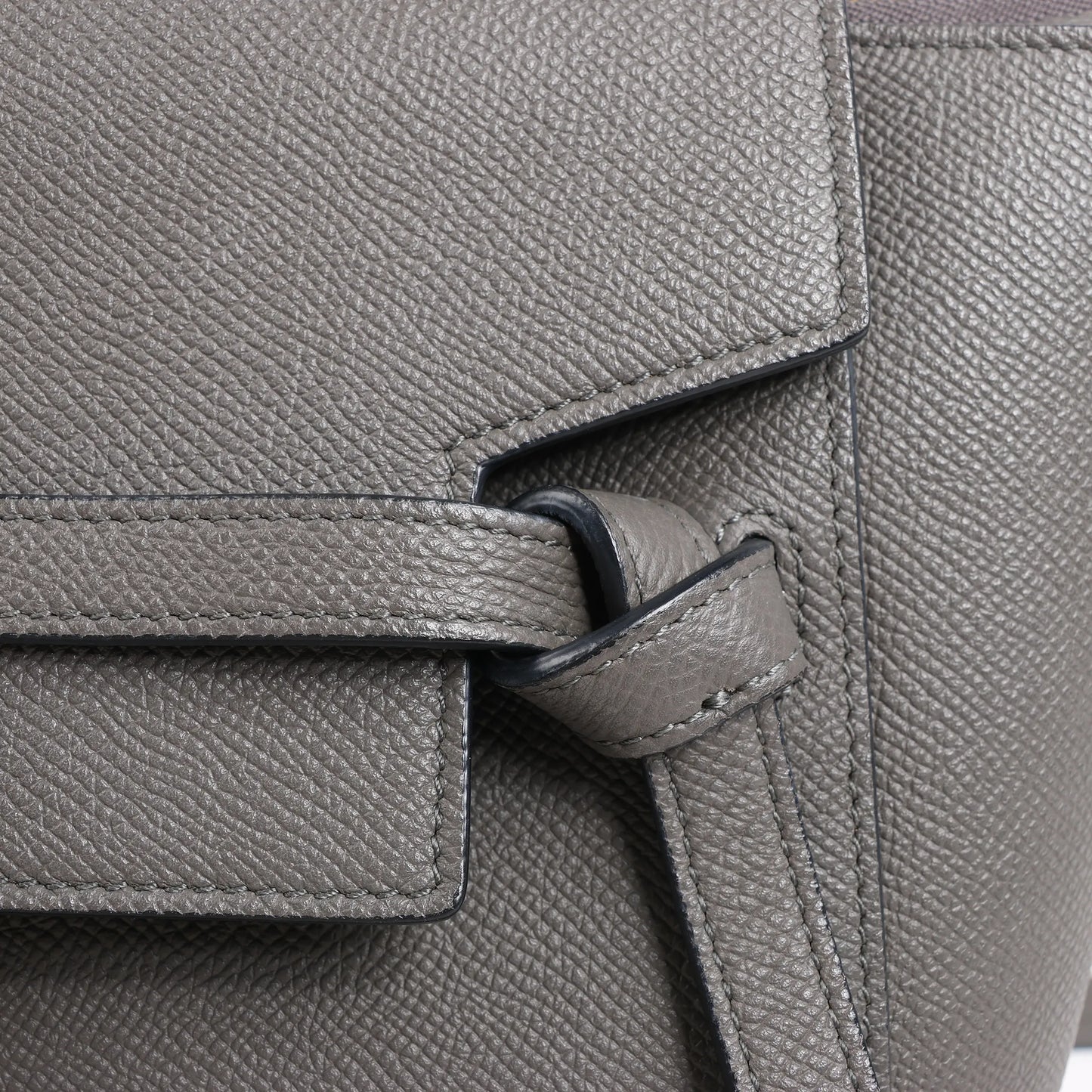 CELINE Belt Bag Grained Leather Micro 2Way Handbag in Gray