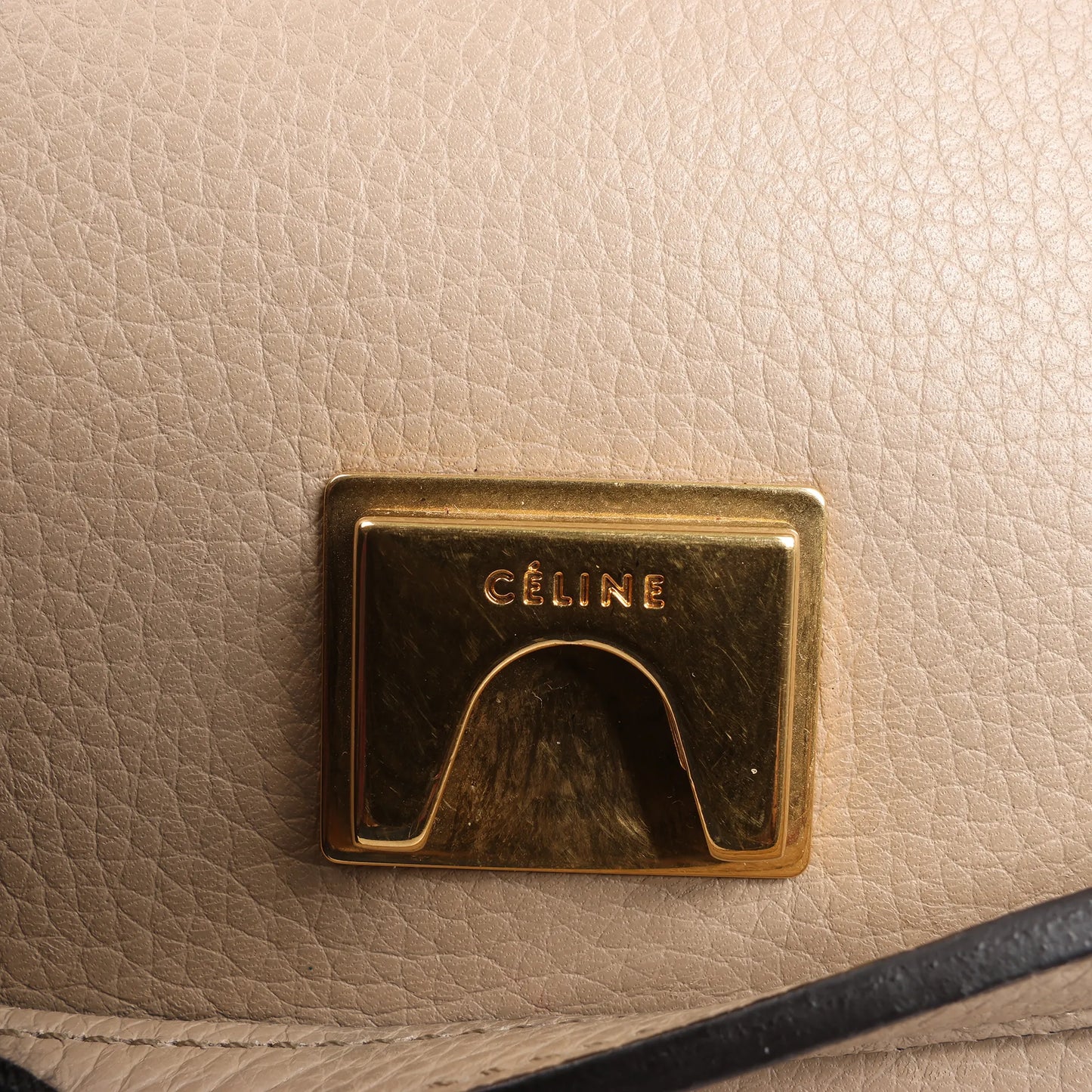 CELINE Belt Bag Grained Leather Mini 2Way Handbag in Beige
