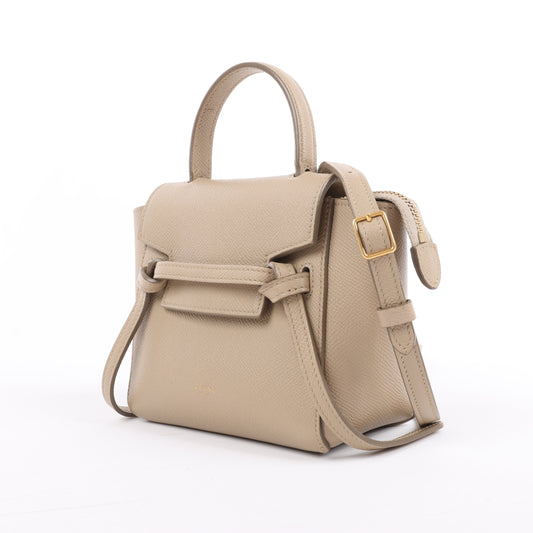 Sac banane Céline Pico en cuir beige