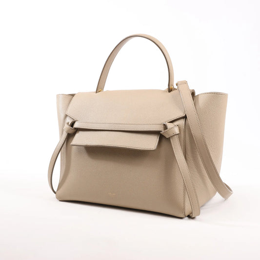 Celine Belt Bag Mini Leather 2way Handbag in Beige
