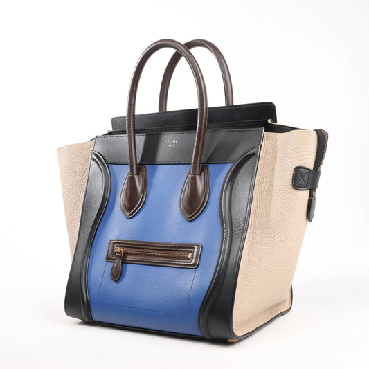 Celine Luggage Mini Leather Handbag in Multicolor