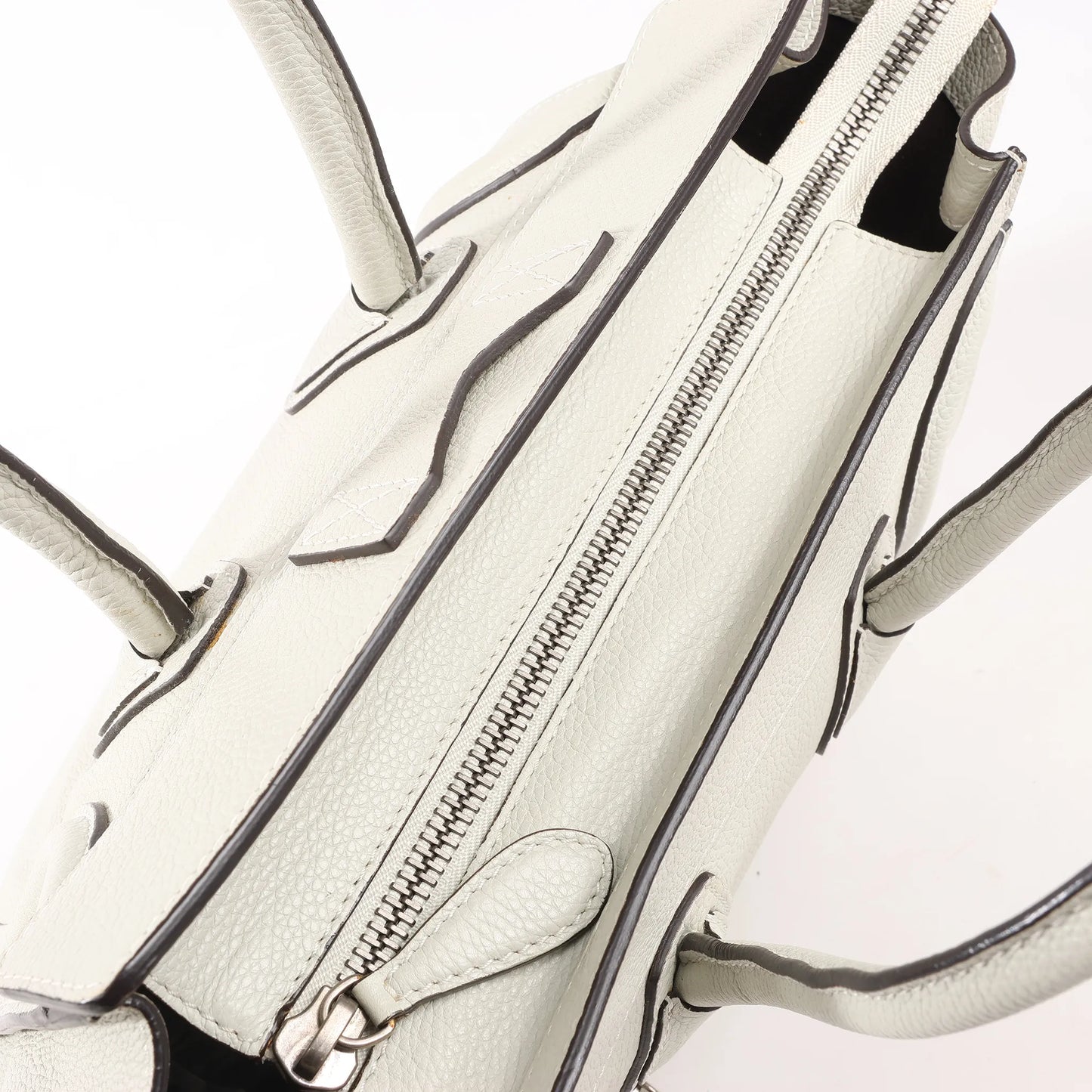 Celine Luggage Micro-Handtasche aus grauem Leder