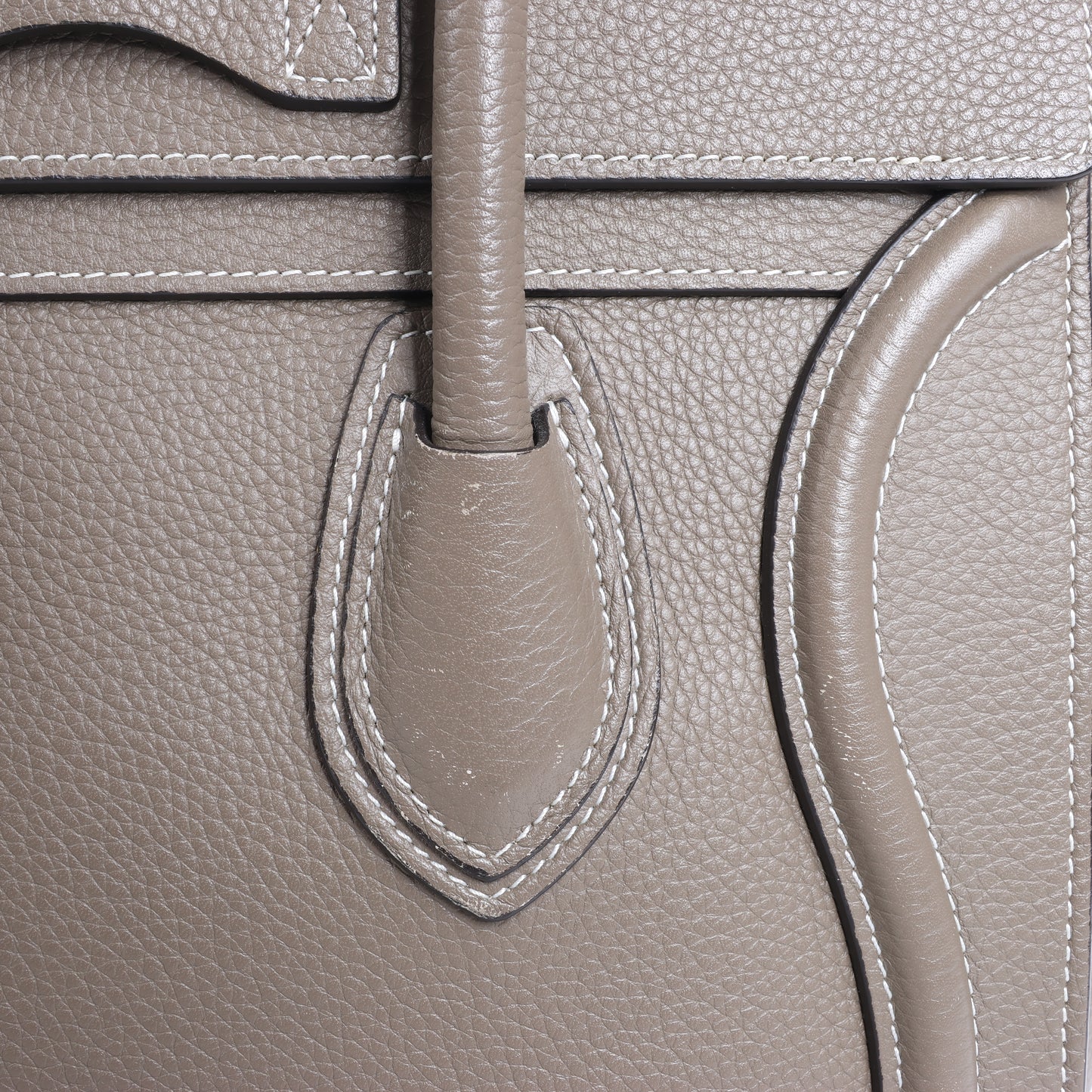 CELINE Luggage Micro Leather Handbag in Greige