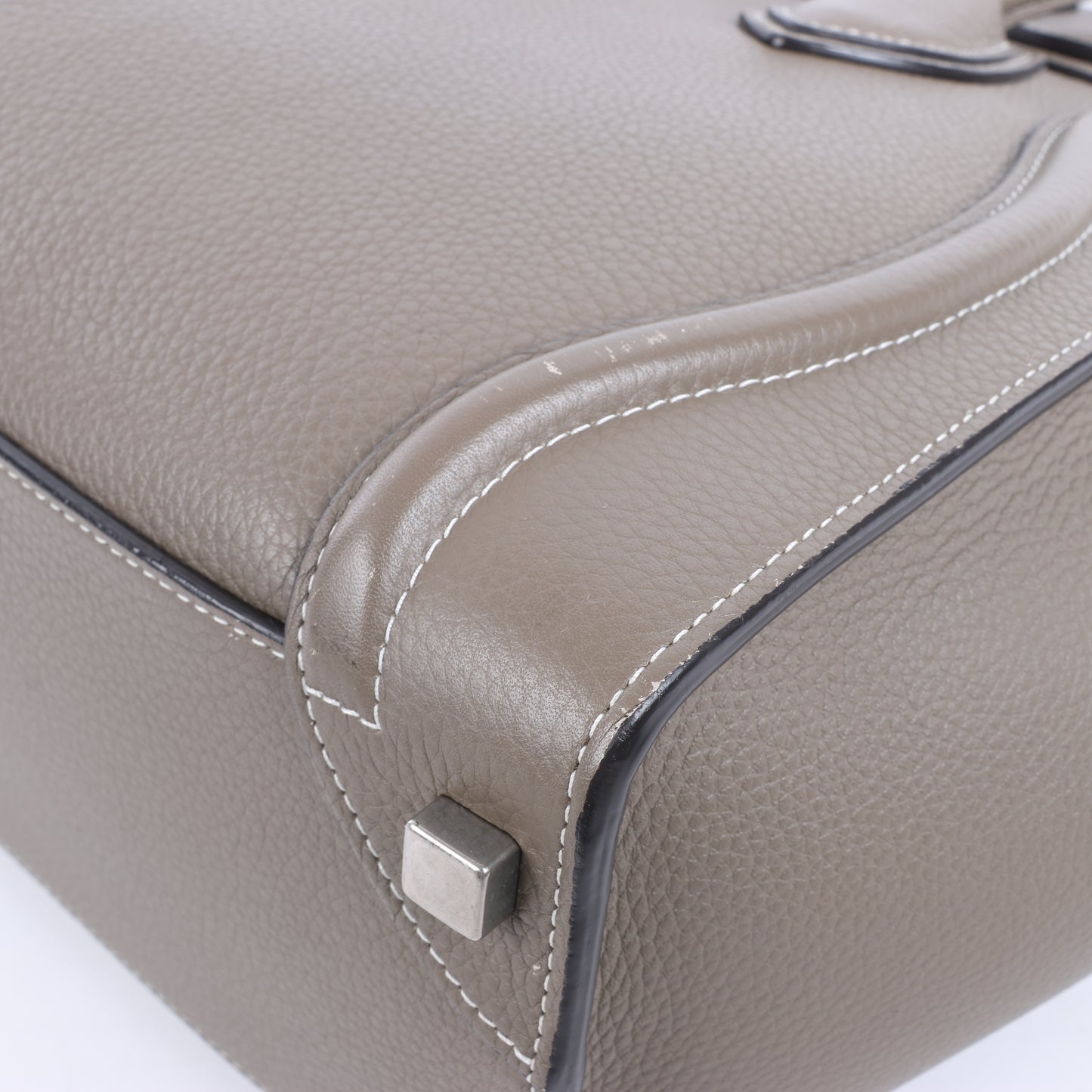 CELINE Luggage Micro Leather Handbag in Greige